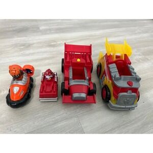 Paw Patrol Kids Toy Vehicles Set 4 Pieces Orange Red Yellow